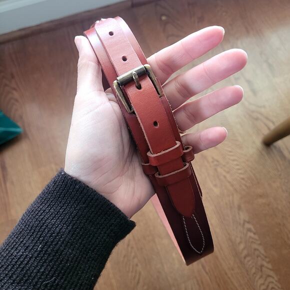 VTG LL Bean Double Strap Belt Leather Sz 34 - Picture 1 of 6